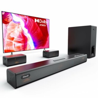 Dolby Atmos Heimkinosystem mit Lautsprechern und Subwoofer