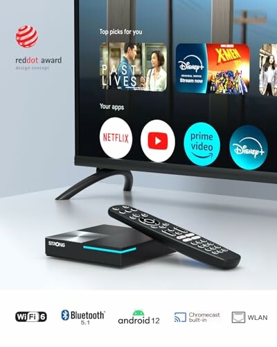 Streaming-Gerät mit Fernbedienung und TV-Apps